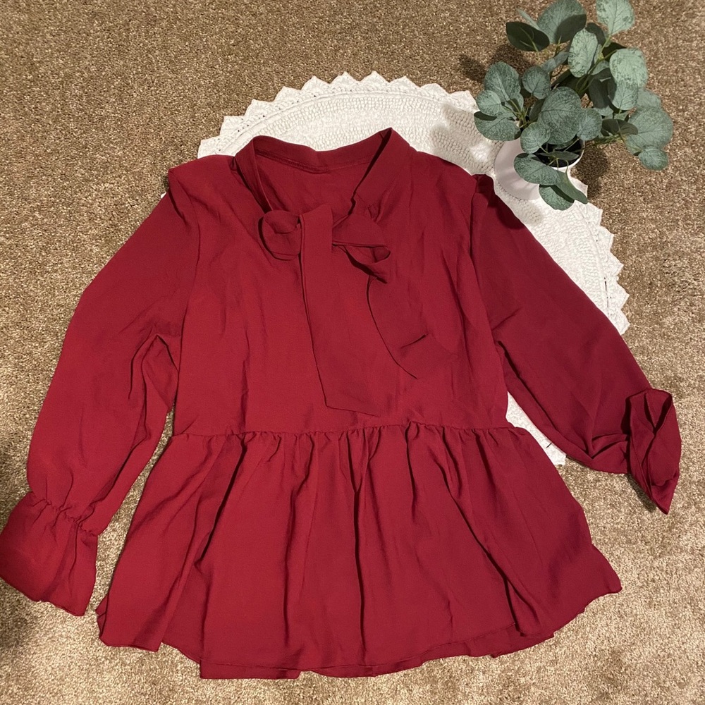 Red Baby Doll Blouse